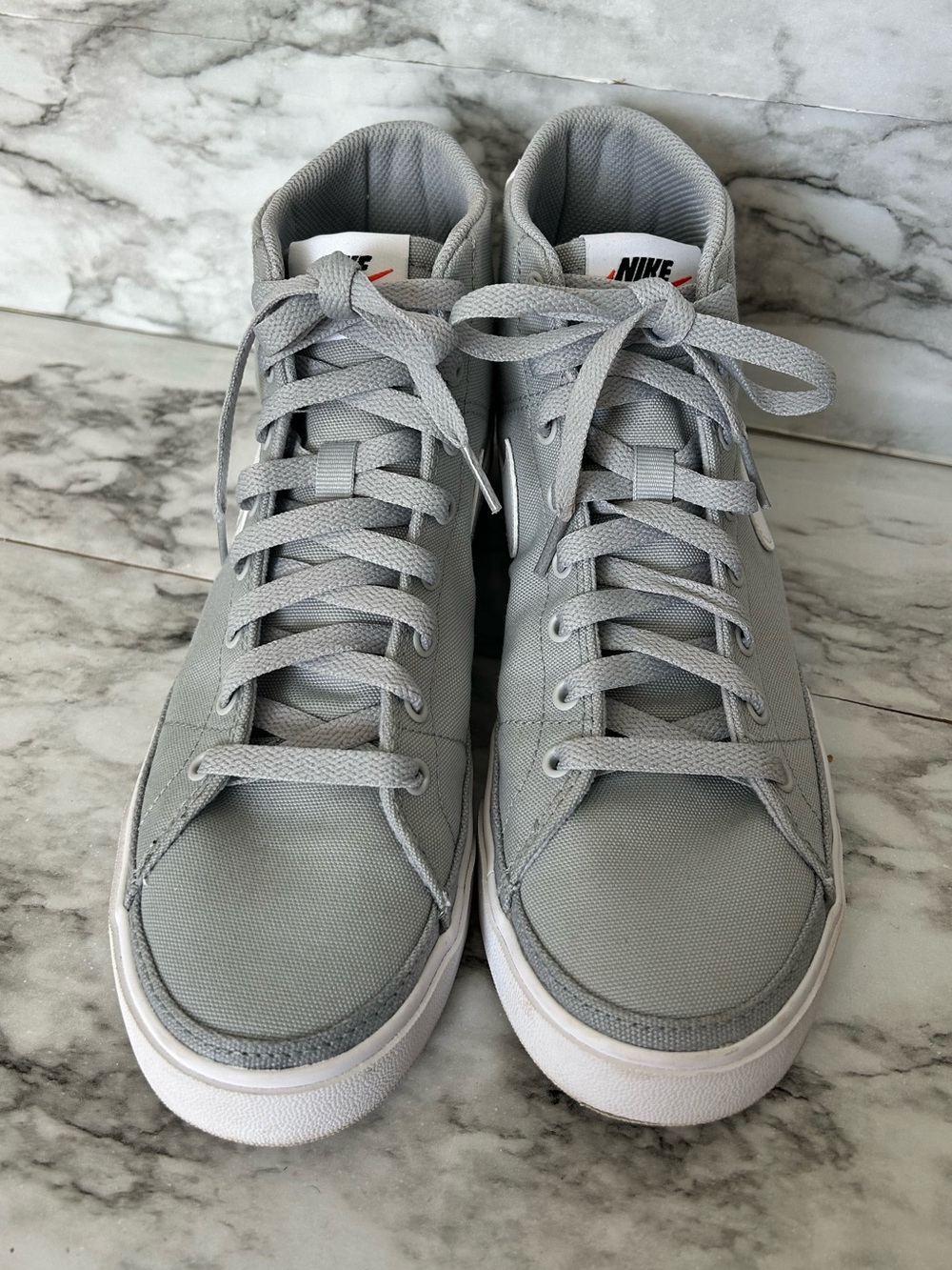 Nike | men’s size 8 women’s size 9.5 Court Legacy Canvas Mid US Wolf Grey/white - Picture 2 of 11